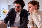 Couple looking at finances