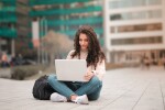 college student researching student loans