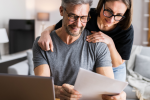 Couple looking over finances