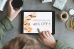 Shopping a holiday sale on a tablet
